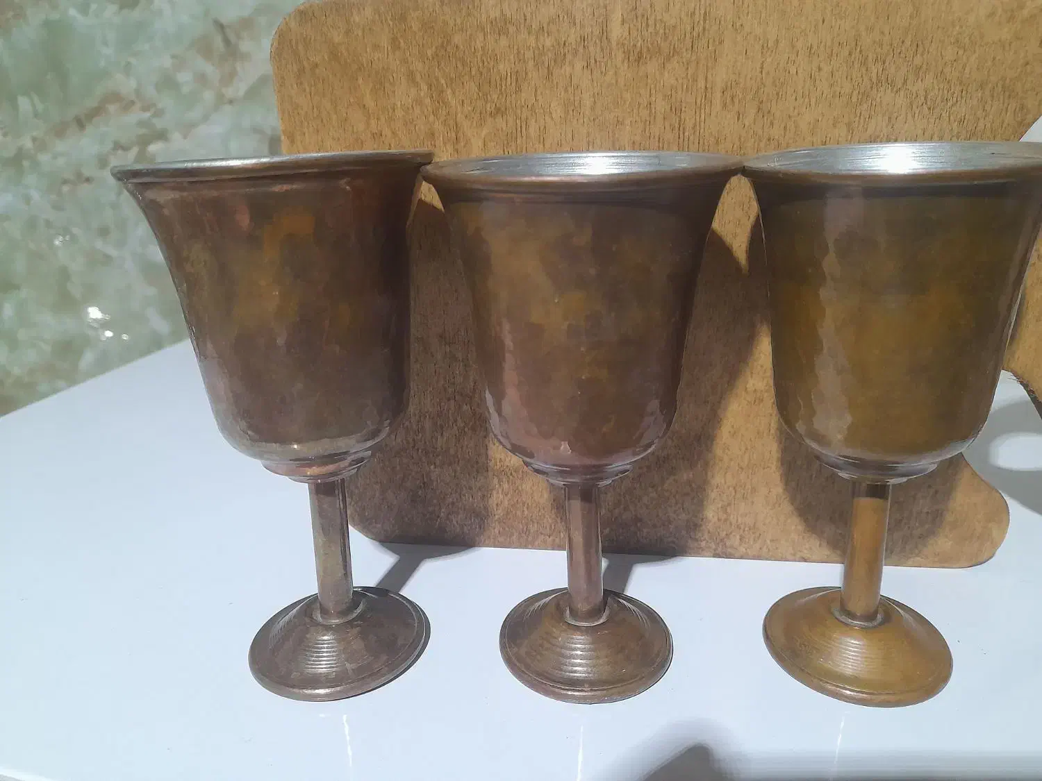 سه تا لیوان مسی|ظروف سرو و پذیرایی|کوهدشت, |دیوار