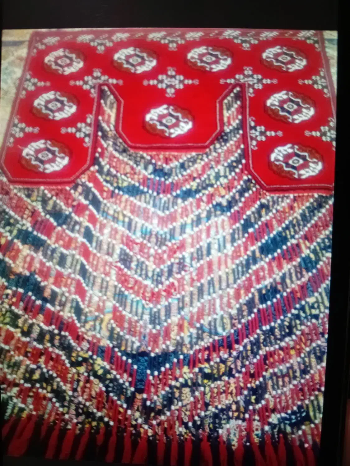 پرده ترکمنی دست بافت|پرده، رانر، رومیزی|گرگان, |دیوار