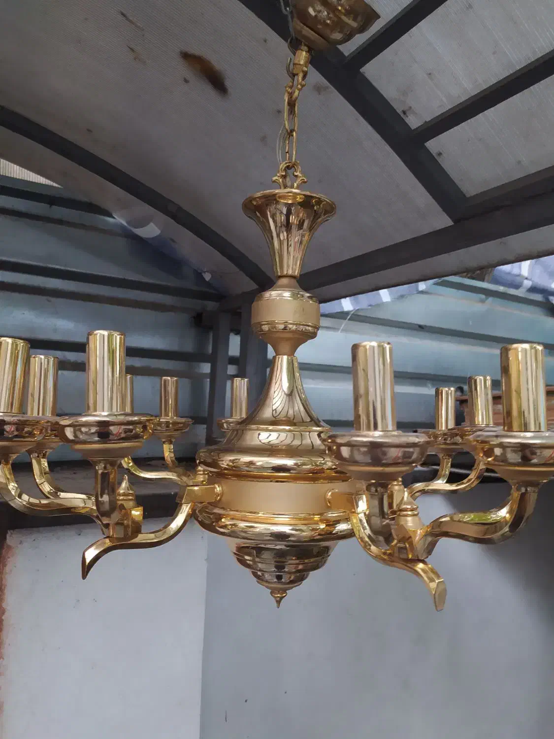 لوستر آب طلا مهر افروز|لوستر و چراغ آویز|لواسان, |دیوار