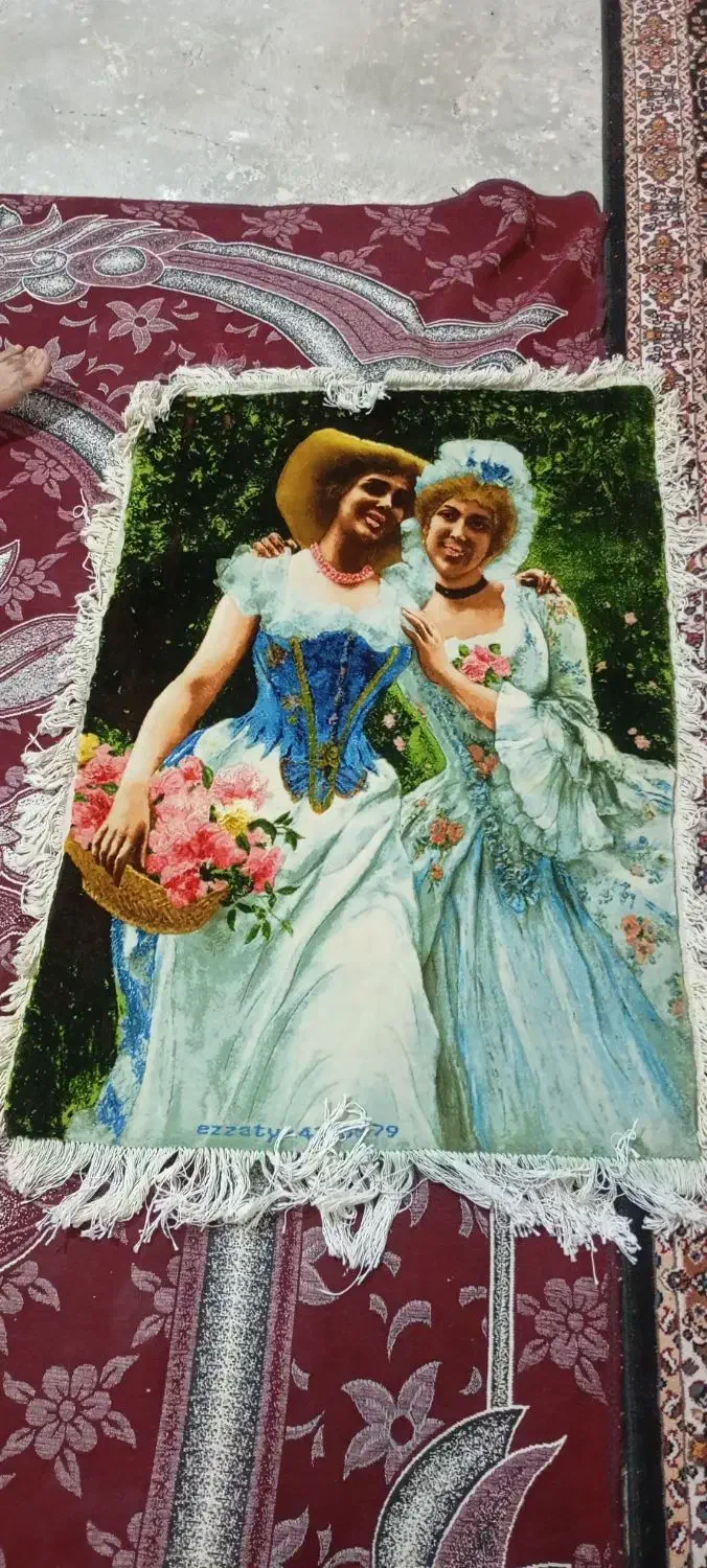 تابلو فرش دختر ان اشرافی|تابلو فرش|کرمانشاه, |دیوار