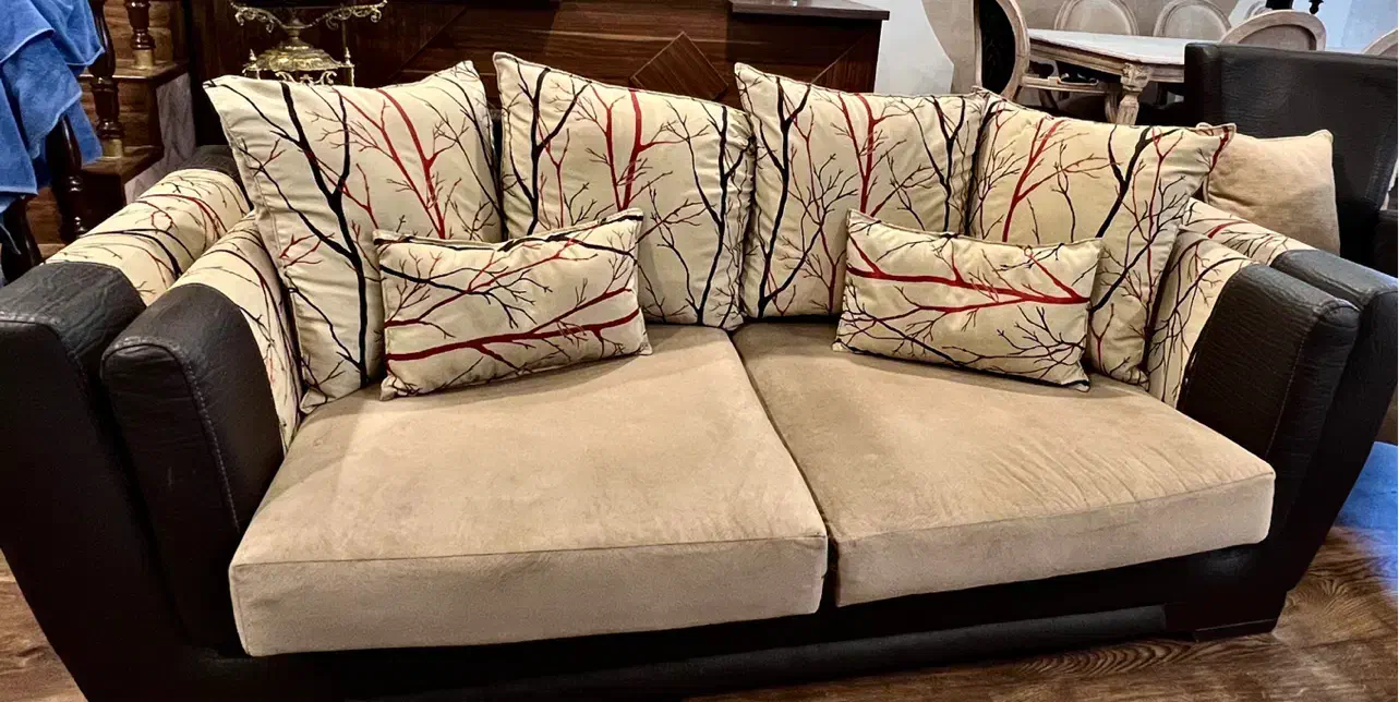 مبل راحتی مدرن ۷ نفره چرم و پارچه نانو|مبلمان خانگی و میز عسلی|شیراز, ستارخان|دیوار