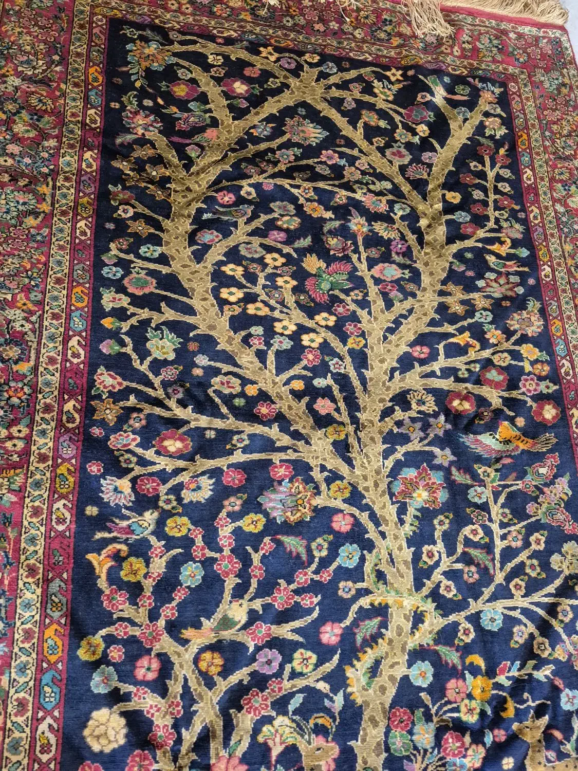 فرش دستبافت دورو ابریشم ذرع و نیم|فرش|بجنورد, |دیوار