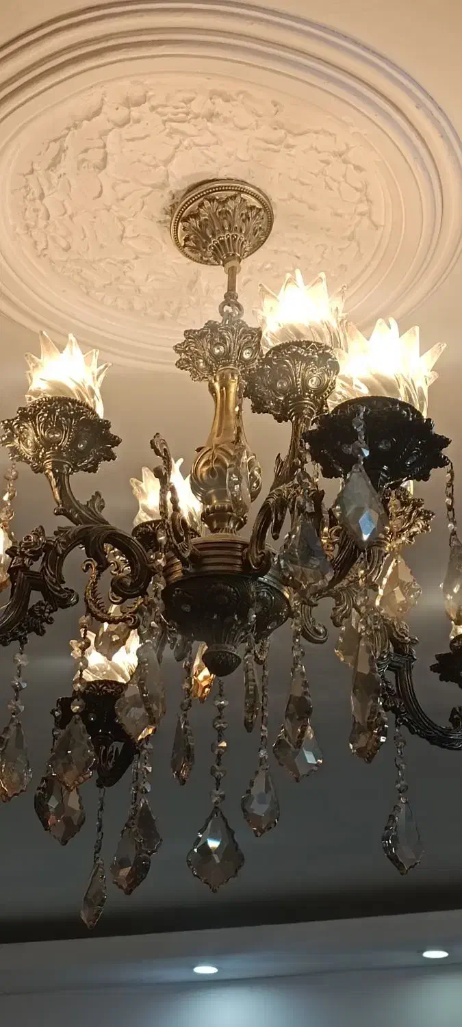 لوستر برنز ۸شعله|لوستر و چراغ آویز|مشهد, یوسفیه (شهرک غرب)|دیوار