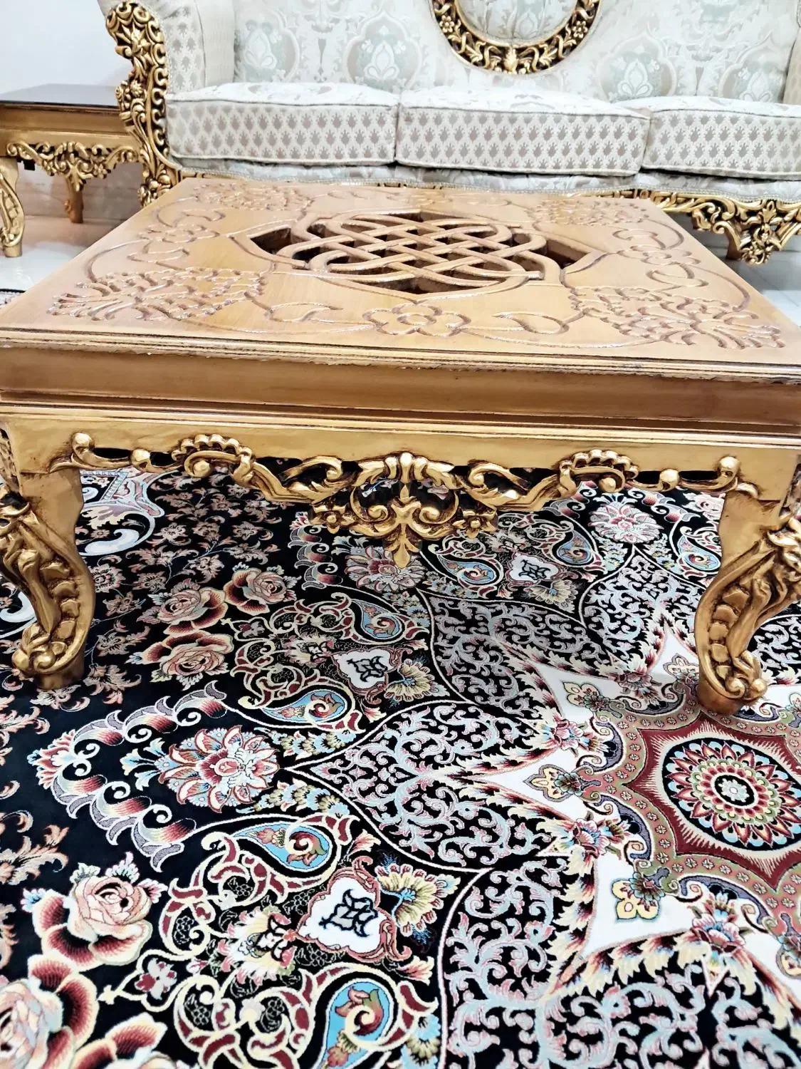 مبلمان ۹نفره تمام چوب|مبلمان خانگی و میز عسلی|خمین, |دیوار