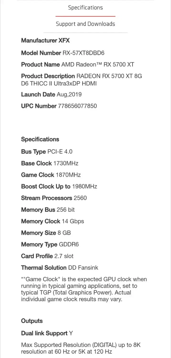 کارت گرافیک XFX RX 5700 XT|قطعات و لوازم جانبی رایانه|بندرعباس, |دیوار
