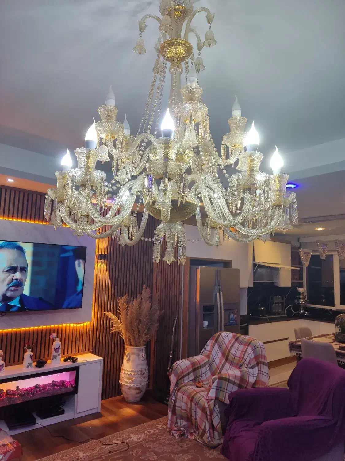 لوستر سلطنتی شیشه ای اصل ترک نو نو|لوستر و چراغ آویز|تهران, وصفنارد|دیوار