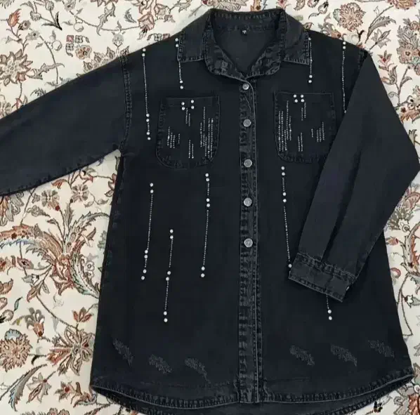 مانتو شومیزی جین سنگدوزی ۴۶|لباس|خرم‌آباد, |دیوار