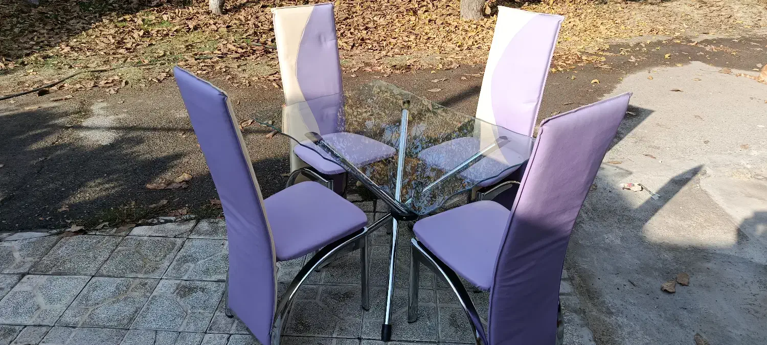 میزناهارخوری چهارنفره استیل|میز و صندلی غذاخوری|کرج, شهرک ویلایی ۳۲ دستگاه|دیوار