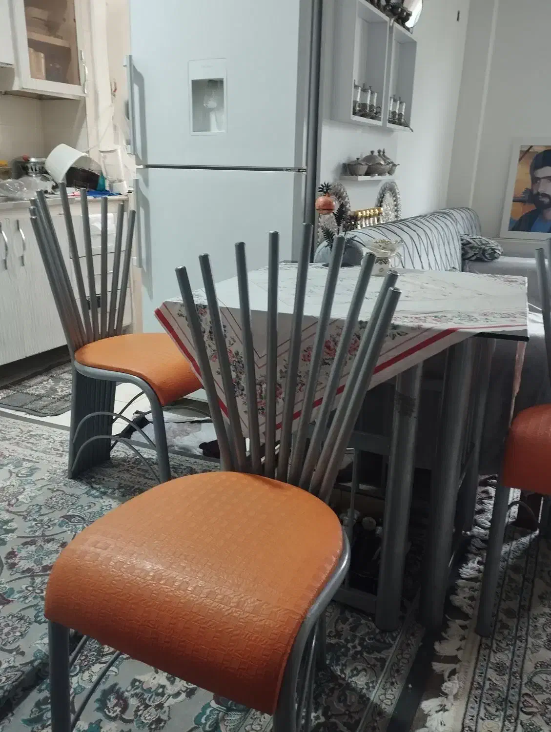 میز ناهار خوری با سه عدد صندلی فلز|میز و صندلی غذاخوری|گرگان, |دیوار