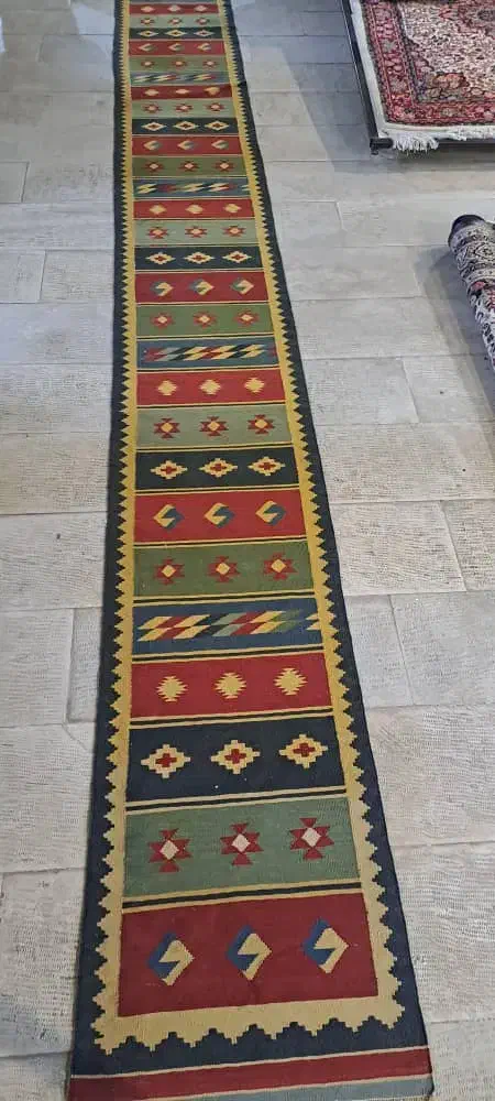 دو عدد گلیم و فرش بیجار کار کرده تمام پشم|گلیم، جاجیم، گبه|سنندج, |دیوار