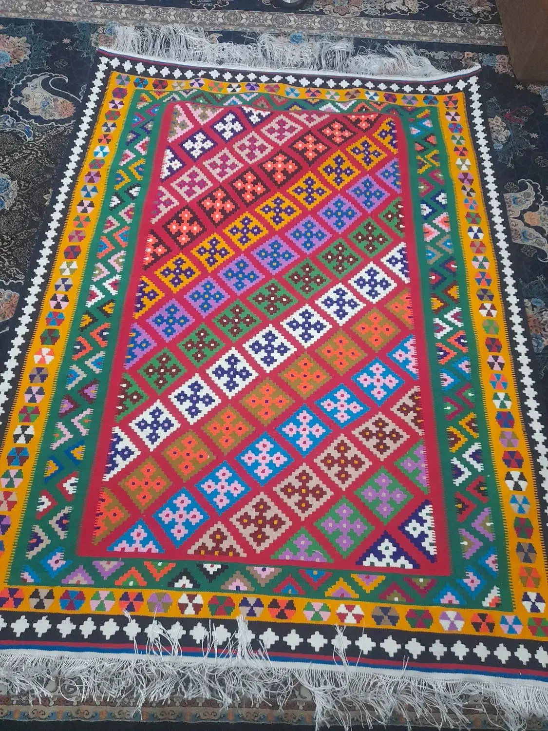 گلیم کاموا|گلیم، جاجیم، گبه|فیروزآباد (فارس), |دیوار