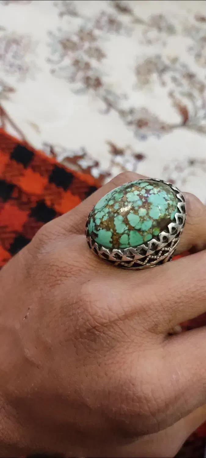 انگشتر فیروزه نیشابوری|جواهرات|باوی, |دیوار