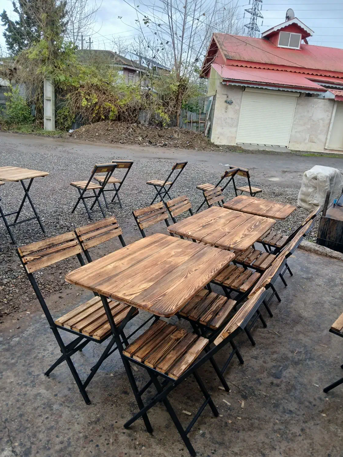 صندلی ،میز کمجا نرده ای ۶۷ s (چوب فلز)|میز و صندلی غذاخوری|رشت, حومه رشت|دیوار