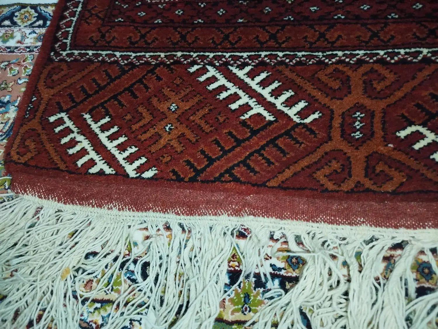 فروش فرش جرگلان و4عدد پشتی نونو 6متری|فرش|گمیشان, |دیوار