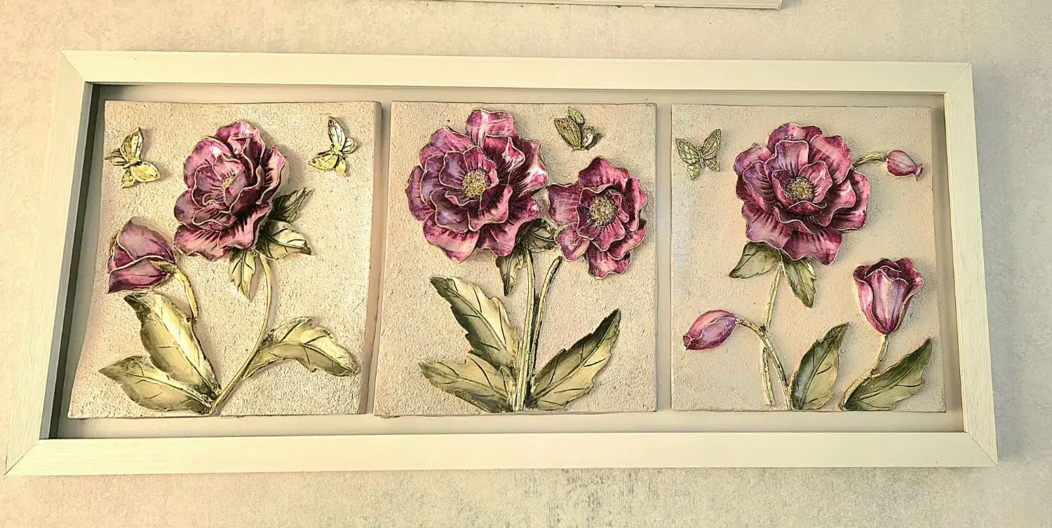 تابلو گل بر جسته|تابلو، نقاشی، عکس|ری, حمزهآباد|دیوار