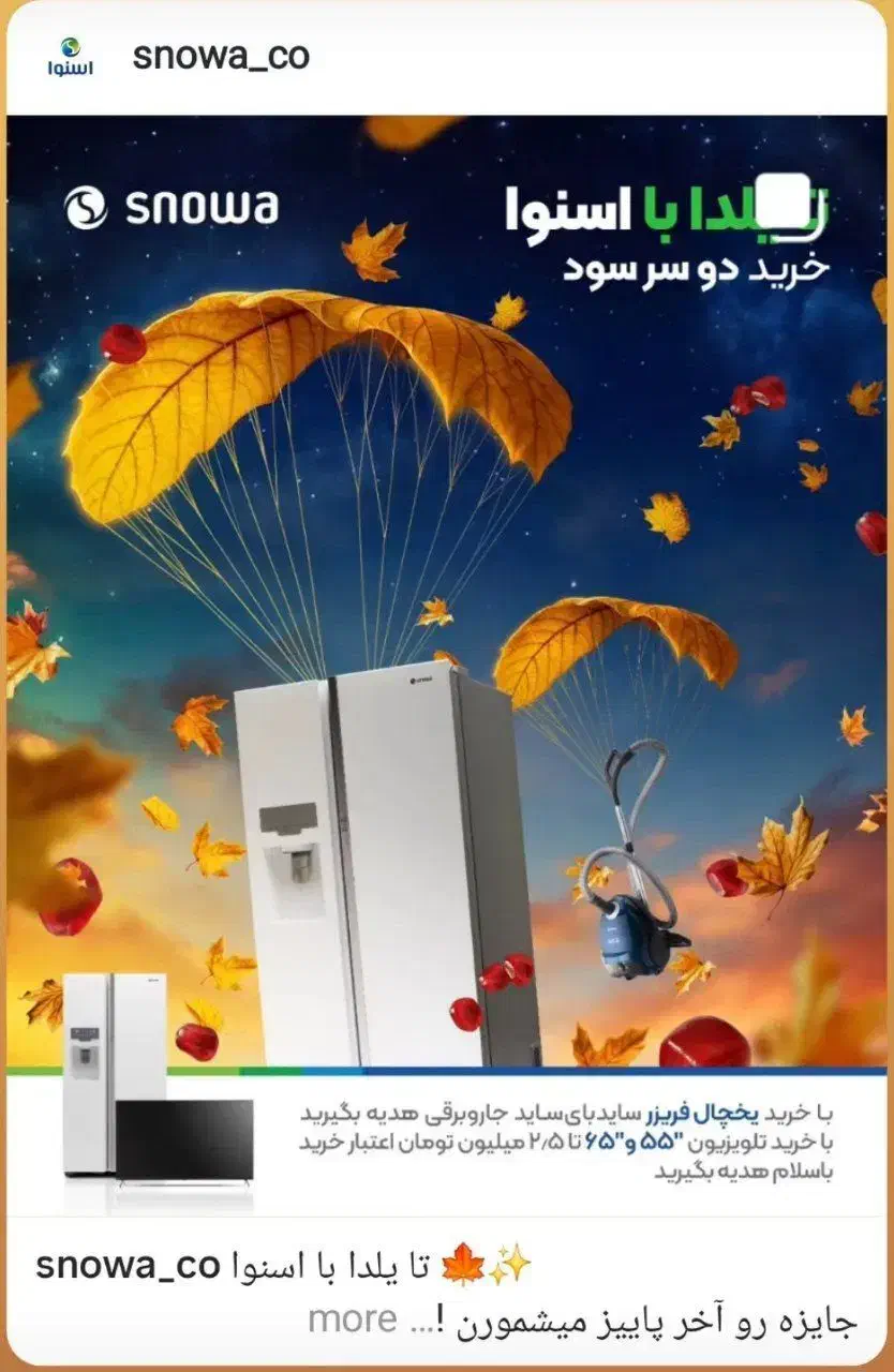 جشنواره پاییزه اسنوا با 1 میلیارد تومان جایزه|جاروبرقی، جارو شارژی، بخارشو|مشهد, هنرور|دیوار