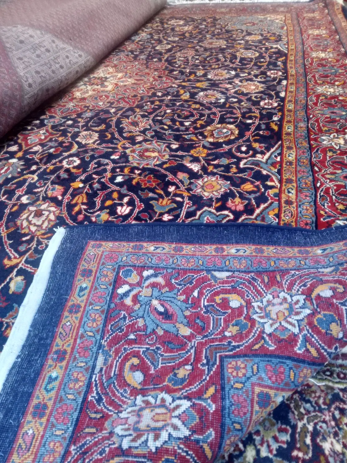 یک تخته فرش ۱۳ متری ساروق دستباف سرمه ای|فرش|تهران, سیروس|دیوار
