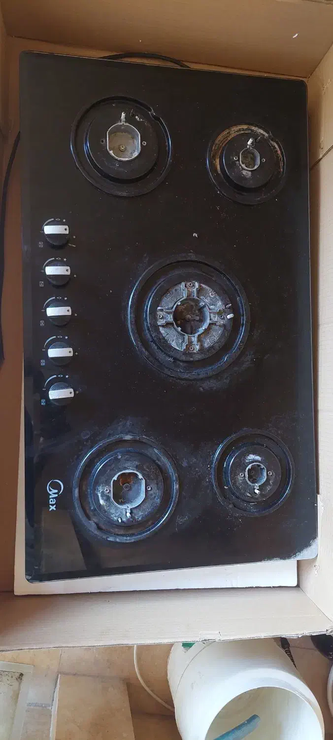 اجاق گاز صفحه شیشه ای ۵ شعله بیمکث|اجاق گاز و لوازم برقی پختوپز|خورموج, |دیوار