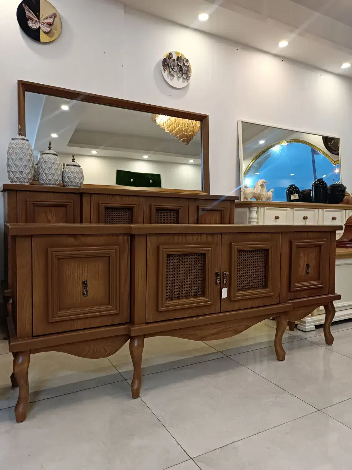 آینه کنسول میز تی وی مدل بلوط|بوفه، ویترین، کنسول|رشت, استقامت ۱|دیوار