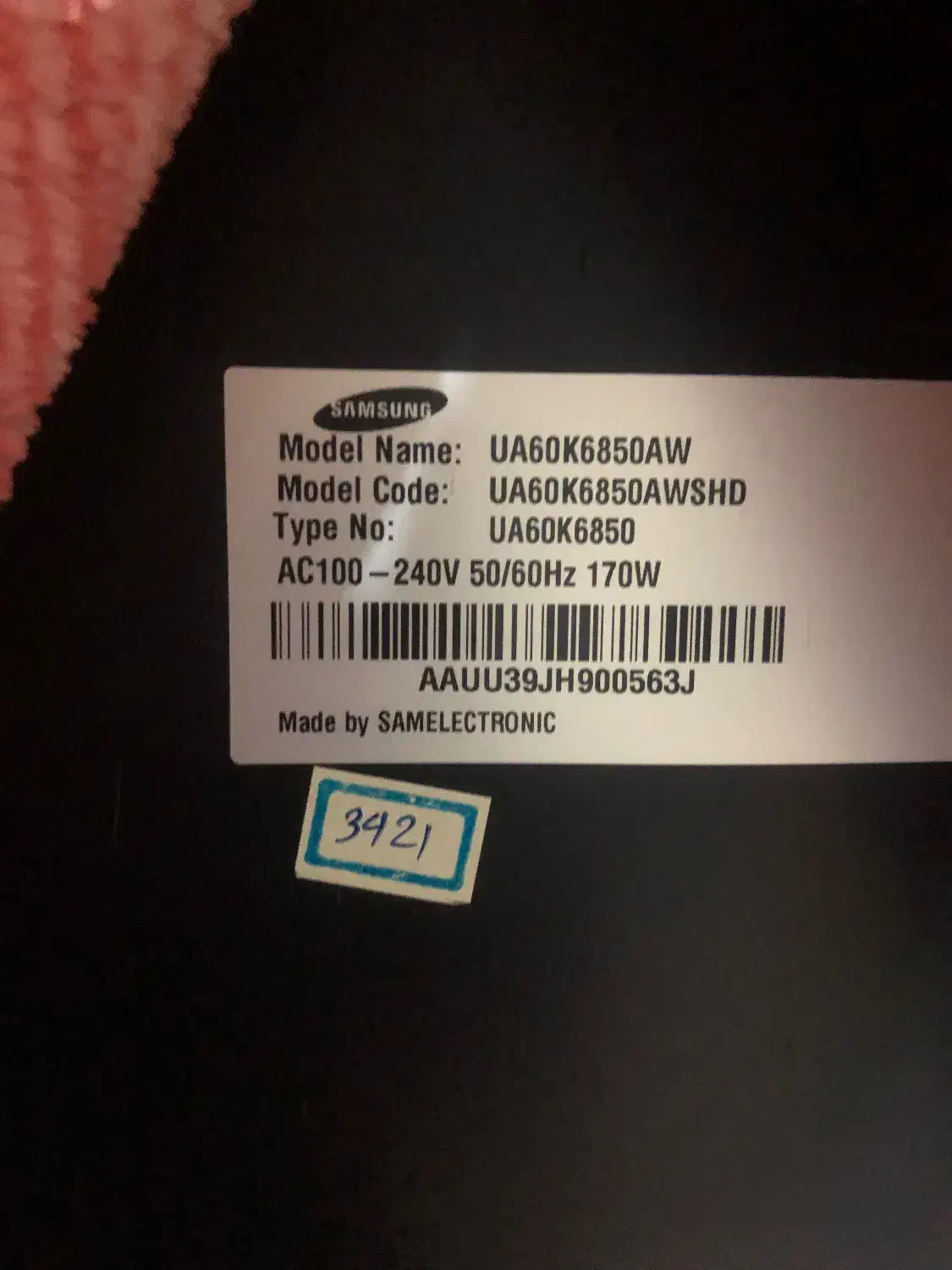 تلویزین سامسونگ ۶۰اینچ|تلویزیون و پروژکتور|آستارا, |دیوار