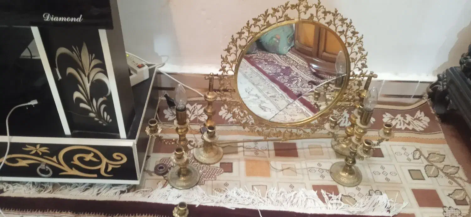 آینه شمعدان برنجی اصل|آینه|ورامین, ورامین|دیوار