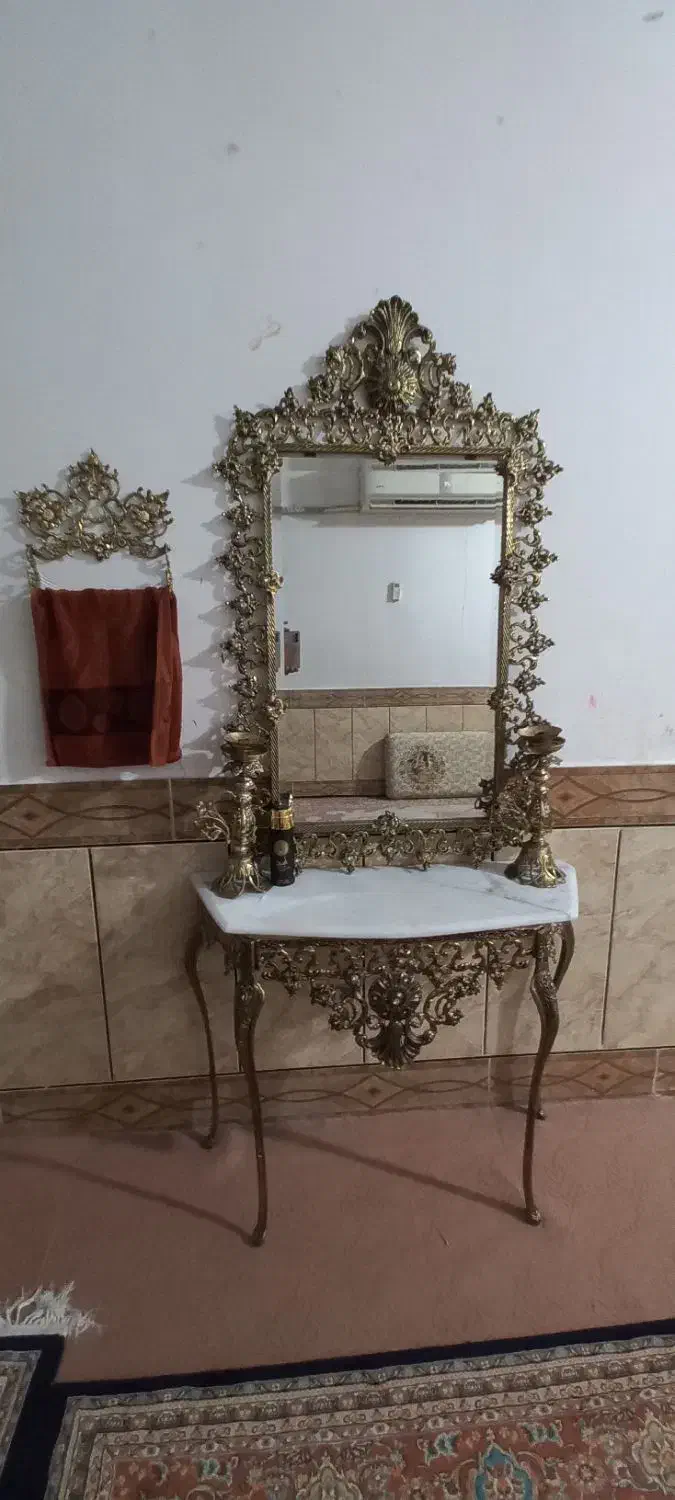 آیینه کنسول برنز|بوفه، ویترین، کنسول|پلدختر, |دیوار