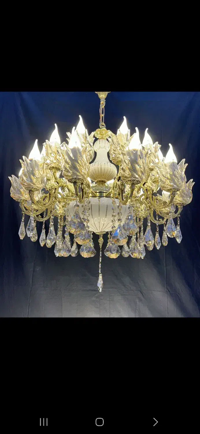 لوسترمارال سرامیکی.۱۳+۱۱.شعله برنج برنجیFA cv 233|لوستر و چراغ آویز|تهران, نعمتآباد|دیوار