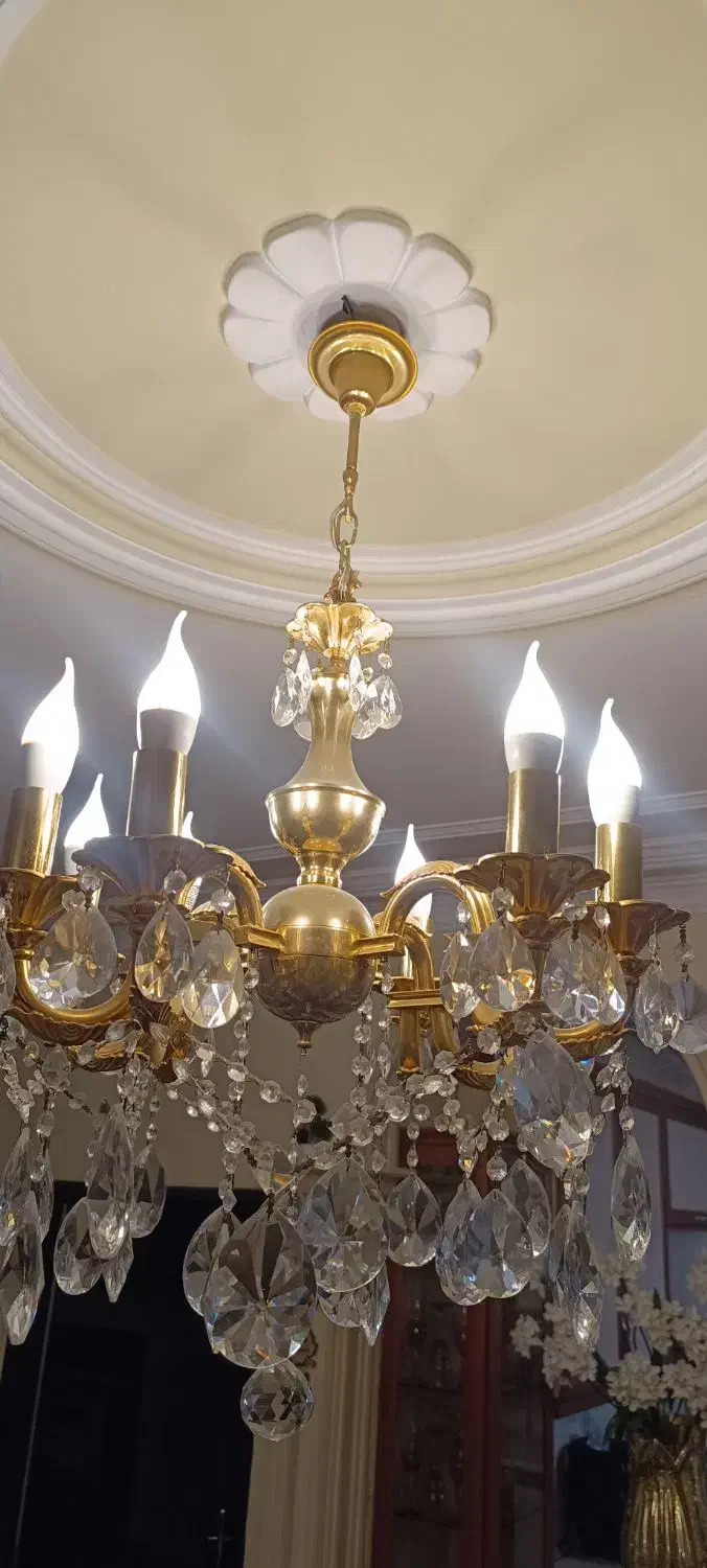 لوستر قدیمی برنز اصل|لوستر و چراغ آویز|تبریز, |دیوار