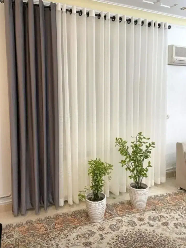 پرده با والان طوسی|پرده، رانر، رومیزی|لاهیجان, طالقانی|دیوار