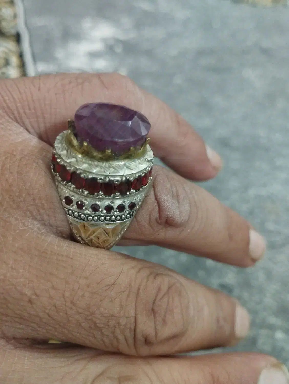 انگشتر نقره فیروزه و یاقوت|جواهرات|زابل, |دیوار