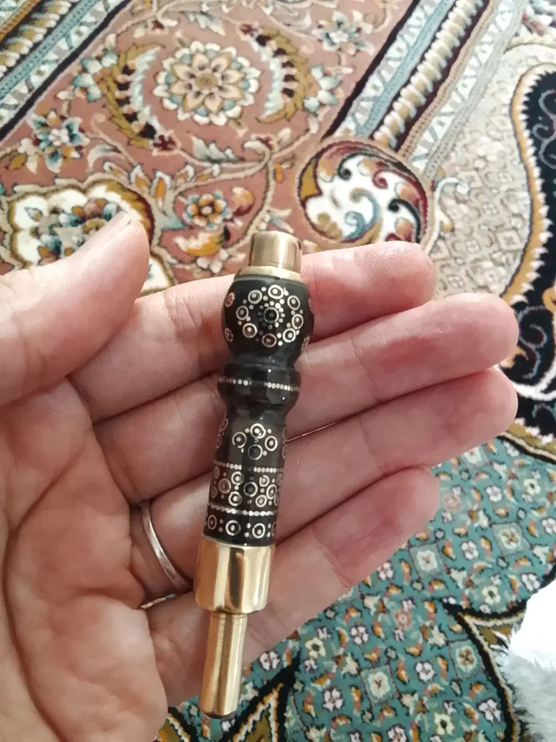 چوب سیگاری نقره کوبی شده با شاخ گاو نو|کلکسیون و سرگرمی|اردبیل, |دیوار