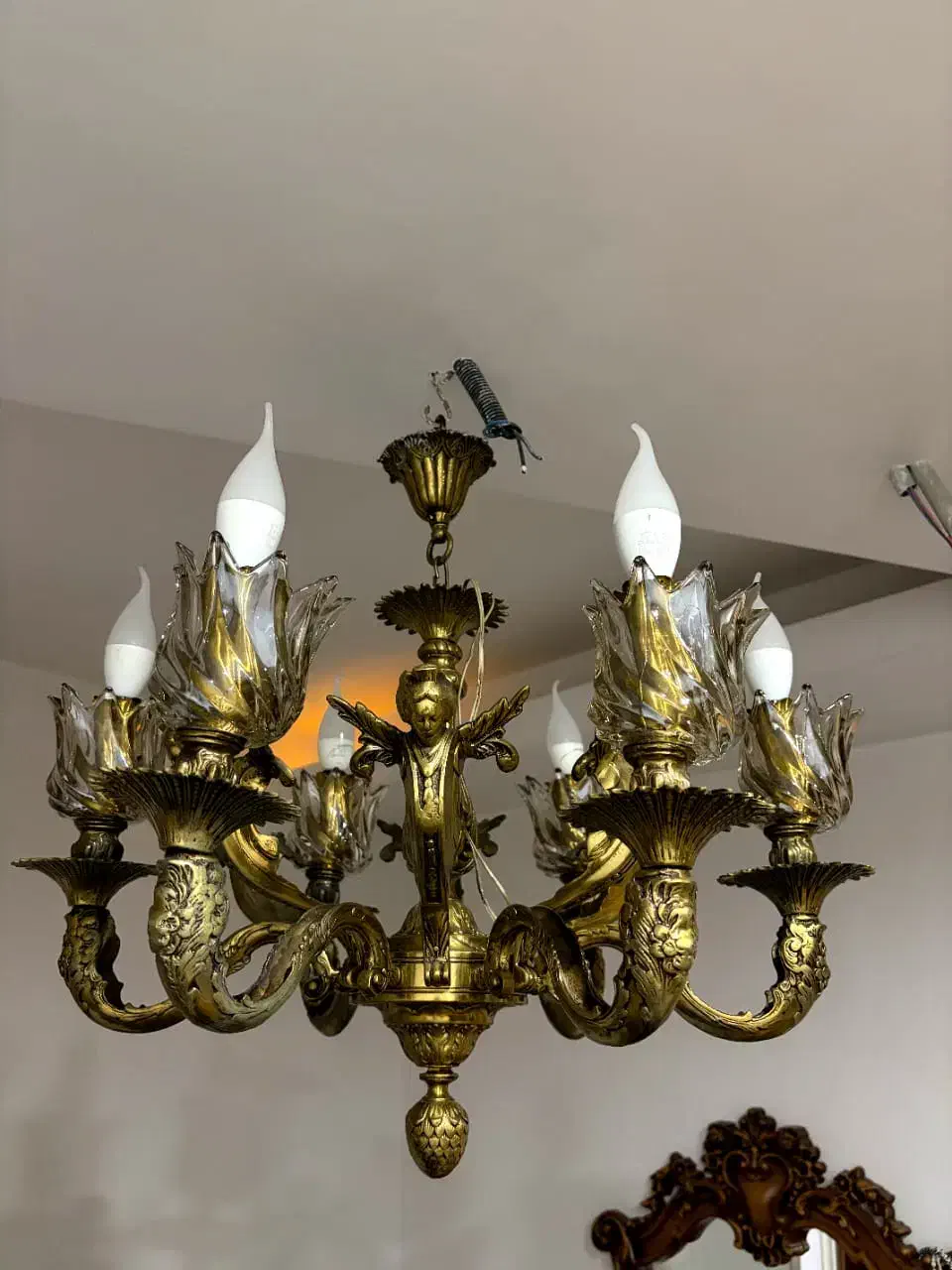 لوستر برنجی برنز|لوستر و چراغ آویز|شهریار, شهرک وائین|دیوار