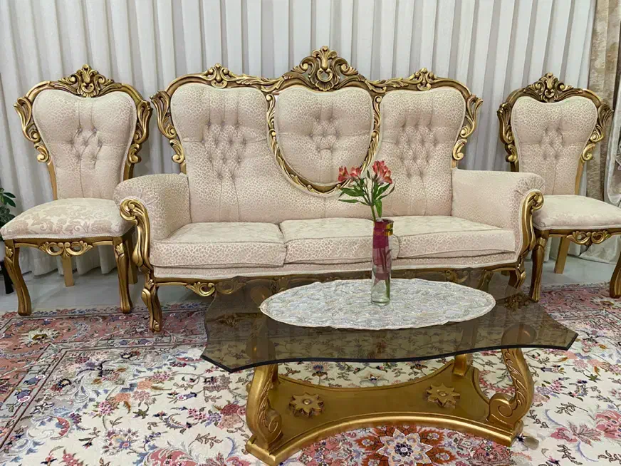 مبلمان نه نفره کاملا سالم|مبلمان خانگی و میز عسلی|تربتحیدریه, منصوریه|دیوار