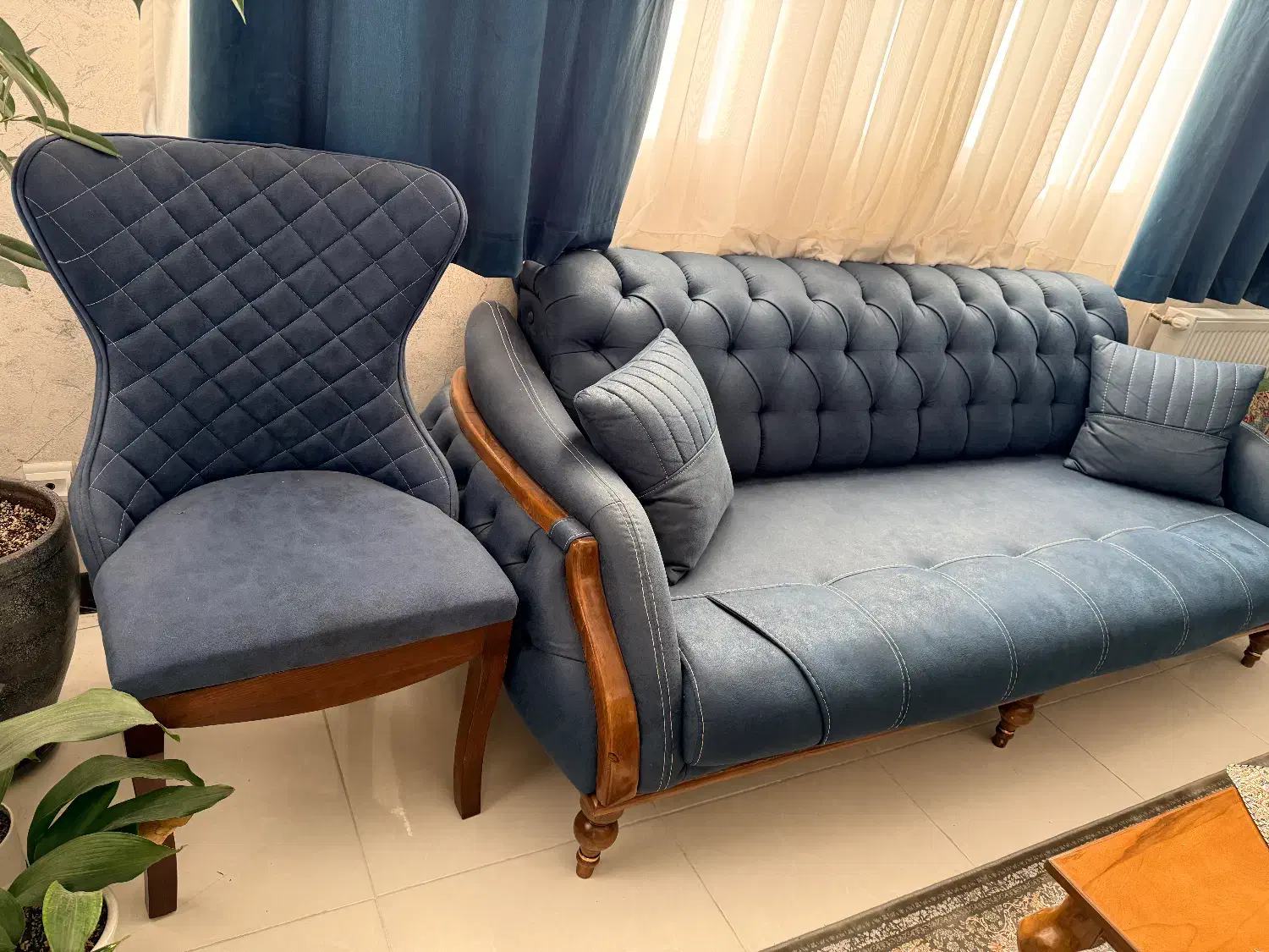 ست مبل ۸ نفره تخت شو ترک،میز تلوزیون،۴صندلی|مبلمان خانگی و میز عسلی|کرمان, |دیوار