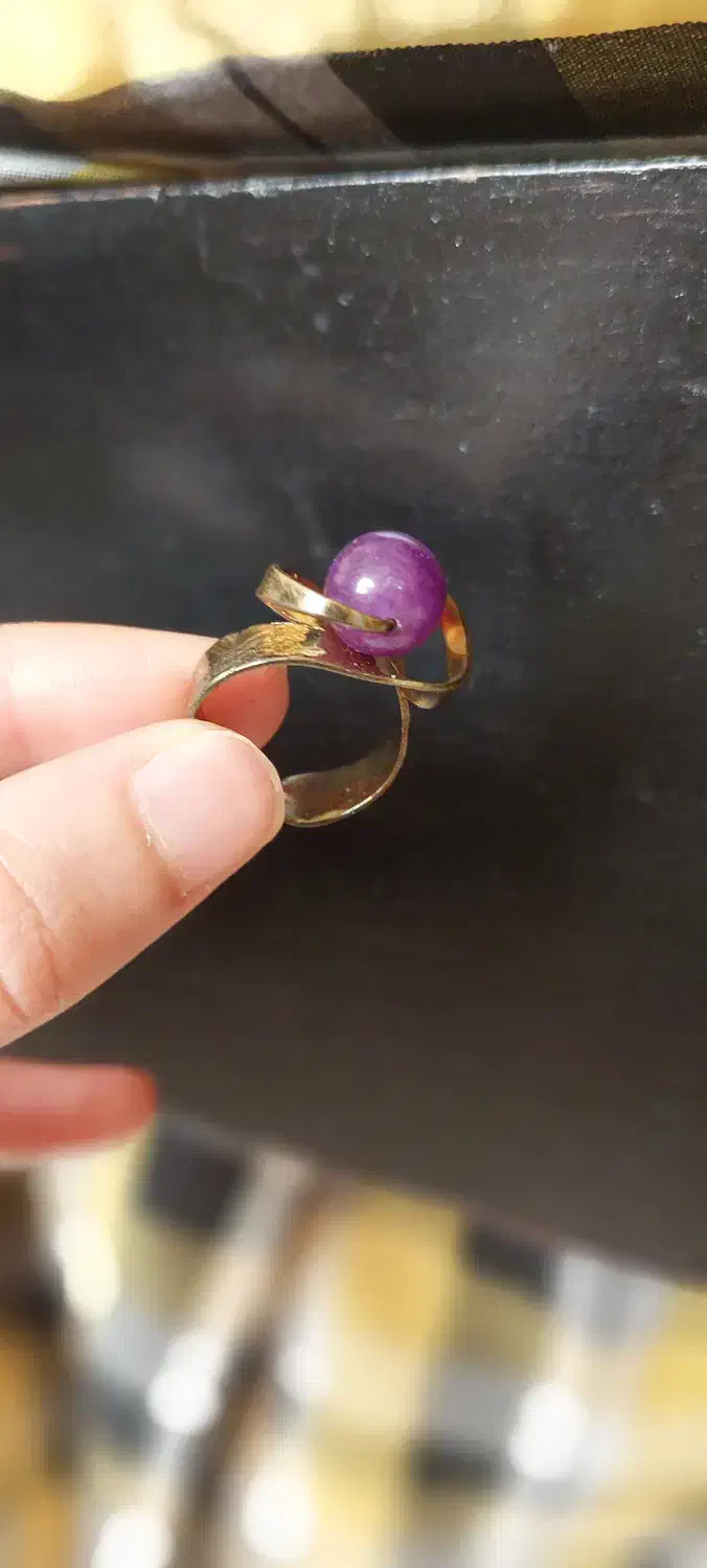 انگشتر آمتیست با رکاب برنج|جواهرات|اصفهان, ملکشهر|دیوار