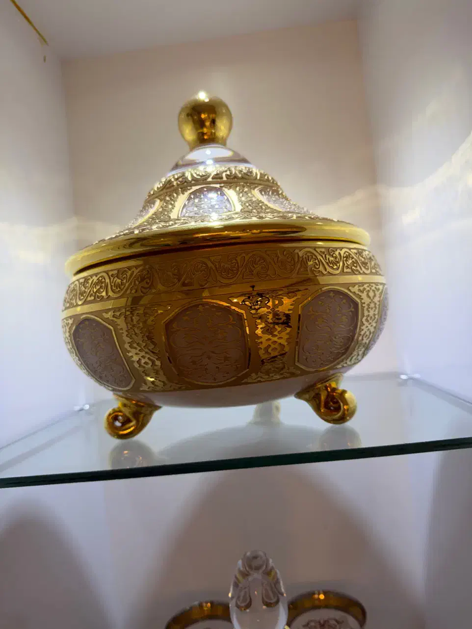 میوه خوری کریستال طلاکوب دستساز راسا|ظروف سرو و پذیرایی|تبریز, |دیوار