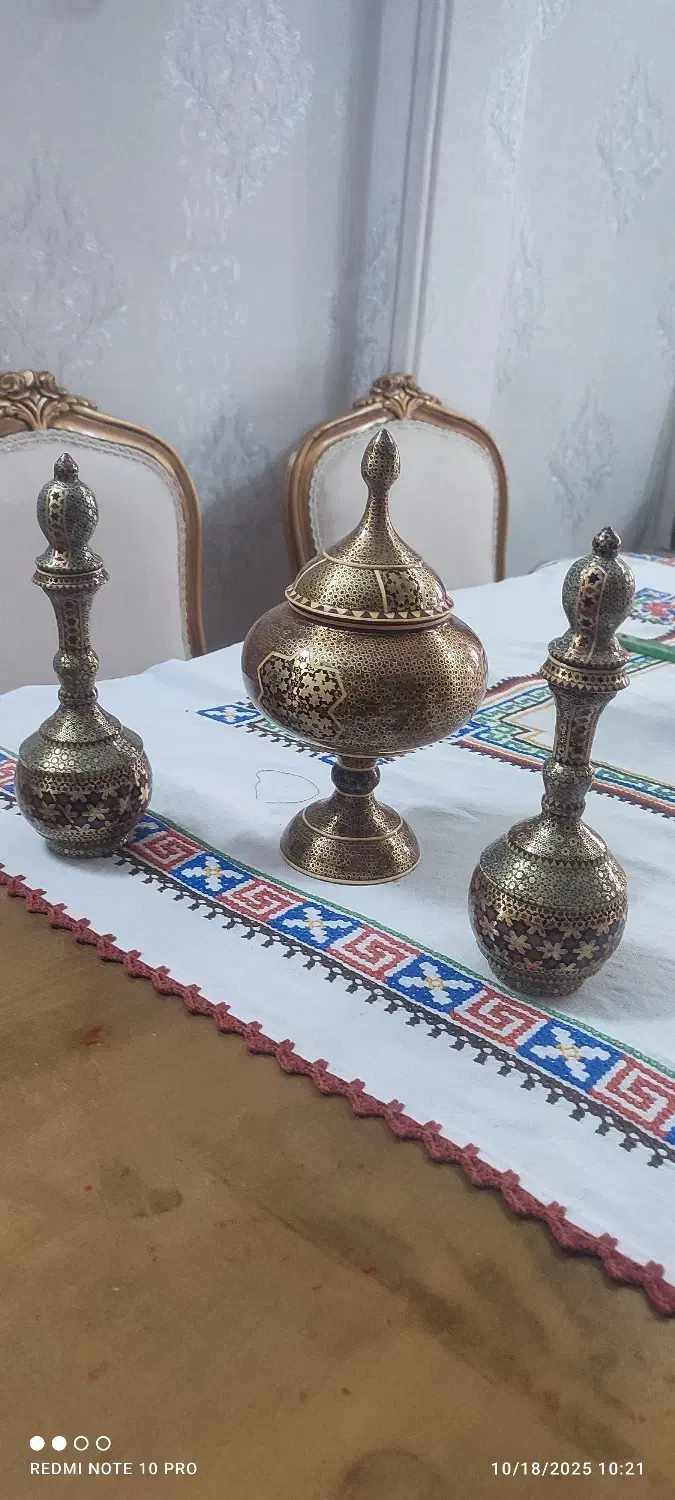 ظروف مسی فیروزه،خاتم|صنایع دستی و سایر لوازم تزئینی|ری, فیروزآبادی|دیوار