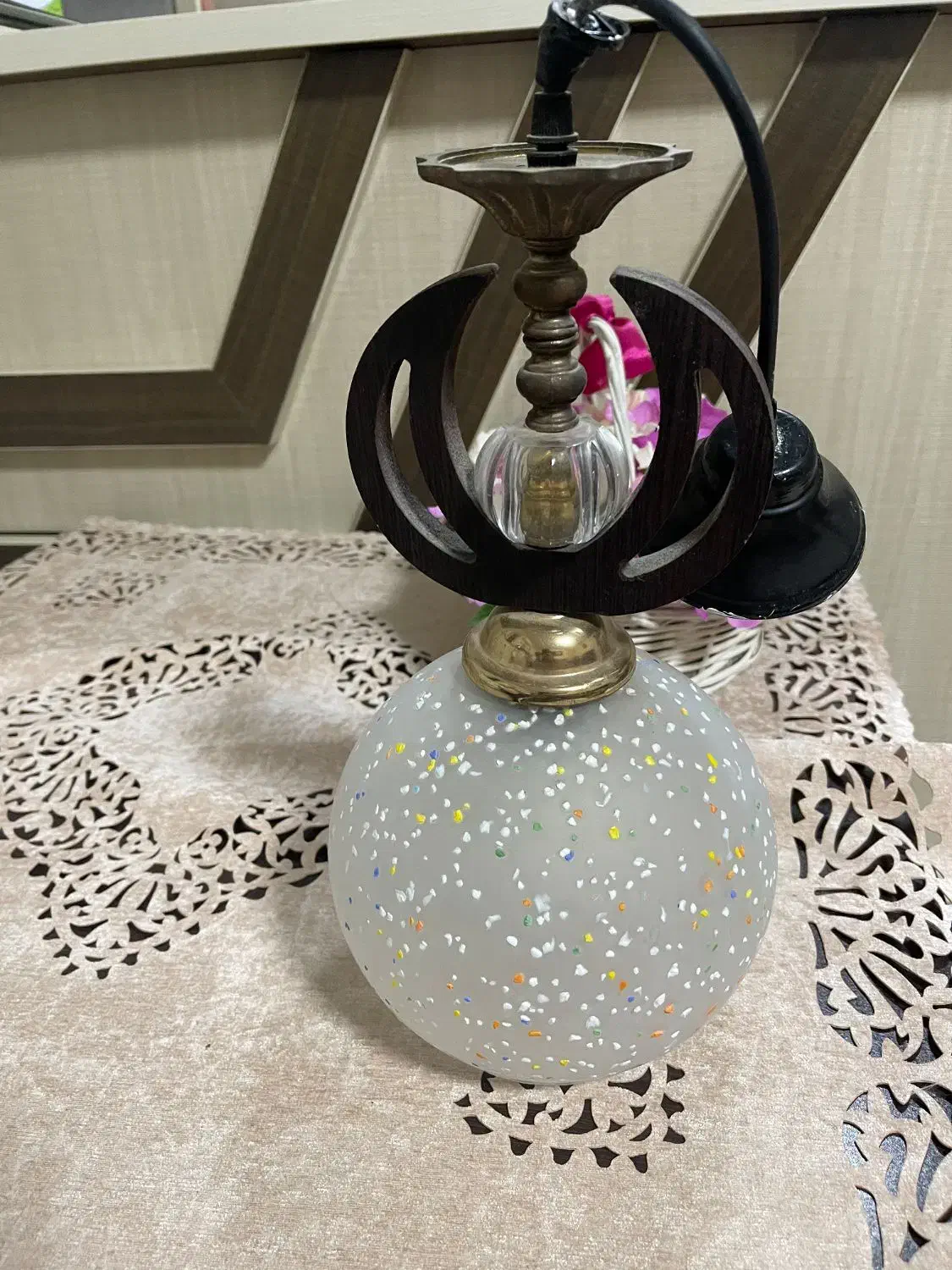 لوستر چوبی 4 شاخه|لوستر و چراغ آویز|رشت, کوی مهر|دیوار