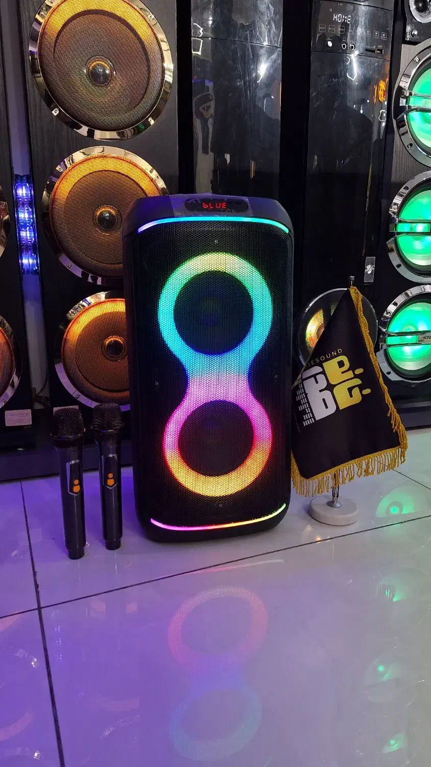 اسپیکر شارژی طرح JBL باند دو میکروفن بیسیم آکبند|سیستم صوتی خانگی|مشهد, سراب|دیوار