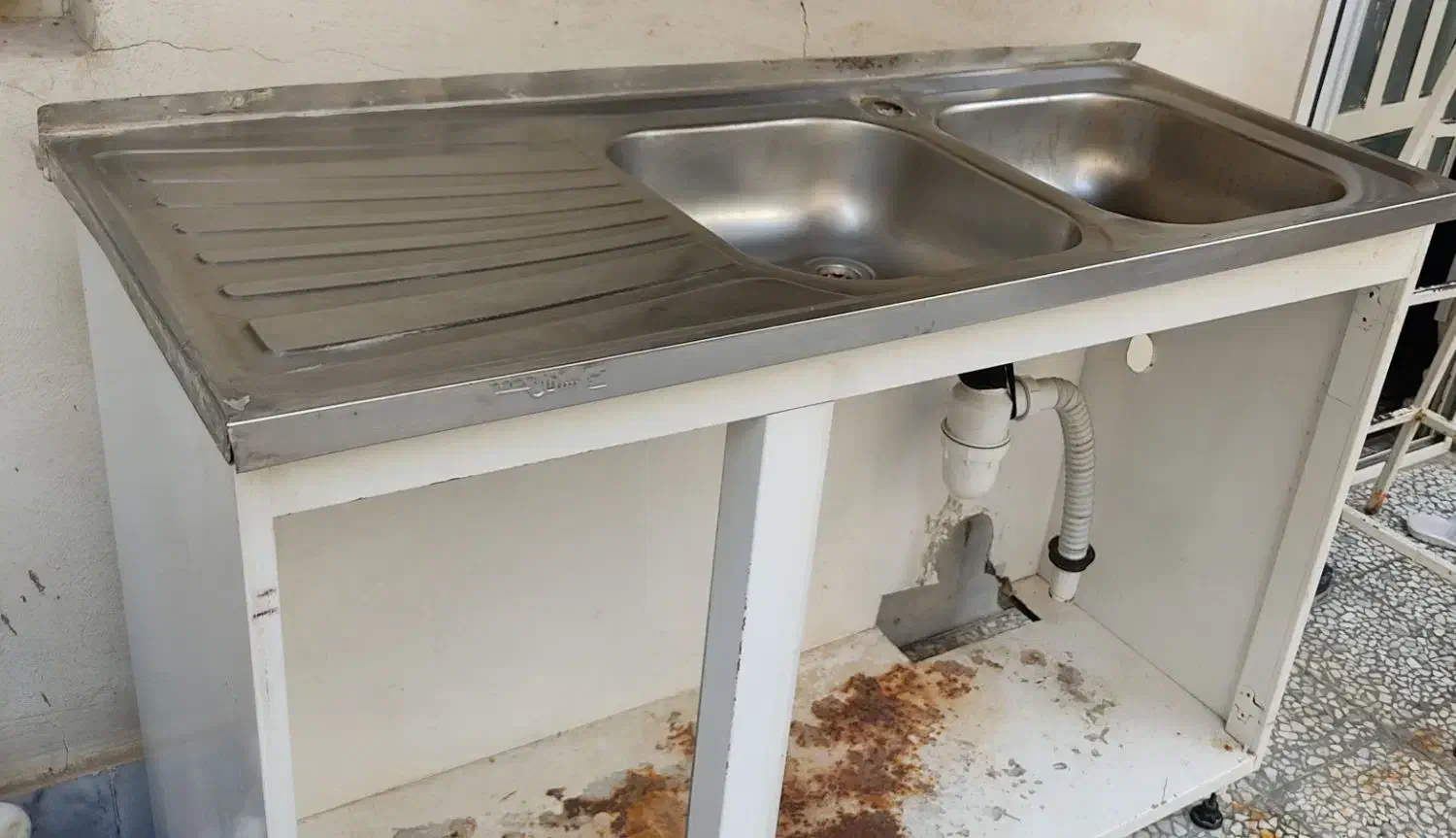 سینک با کابینت|آب‌چکان و نظم‌دهنده ظروف|خرم‌آباد, |دیوار