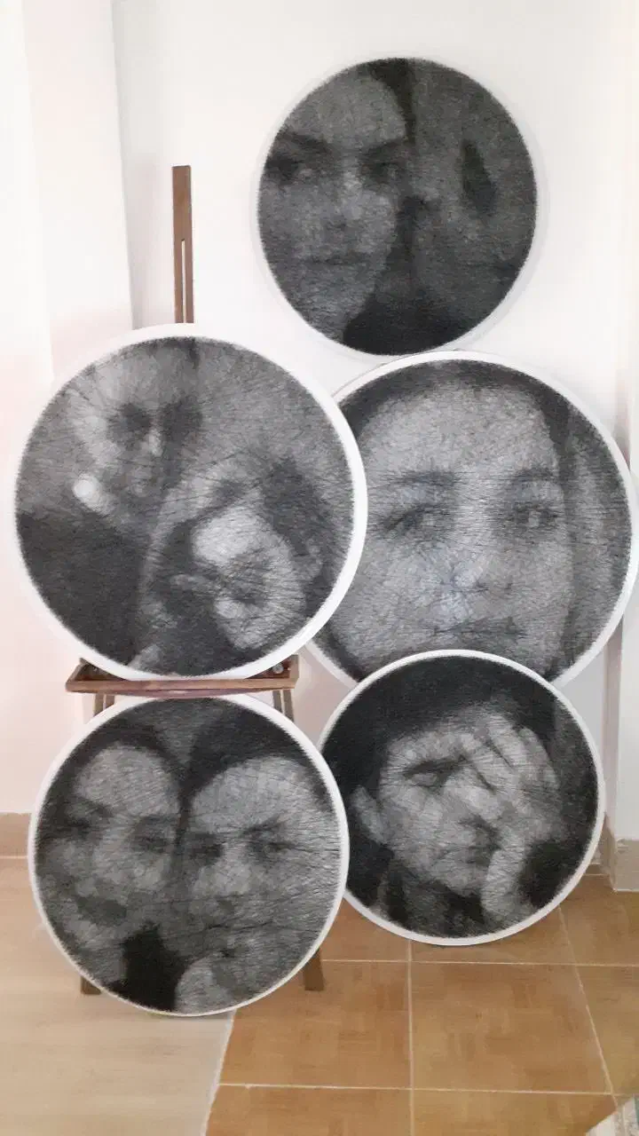 تابلو میخ و‌نخ چهره|صنایع دستی و سایر لوازم تزئینی|مشهد, بهشت|دیوار