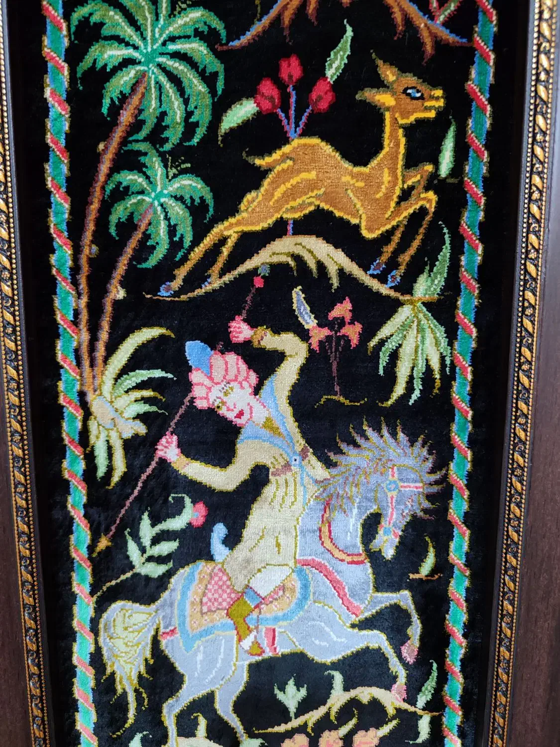 تابلو شکارگاه تمام ابریشم|تابلو فرش|تهران, یاخجی آباد|دیوار