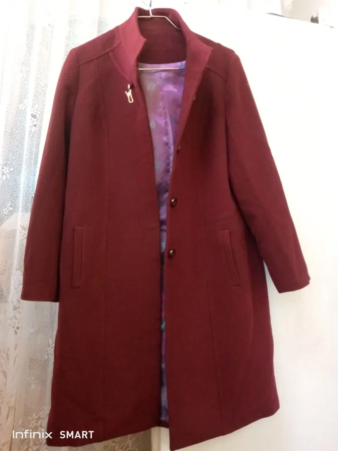 پالتو زنانه زرشکی سایز بزرگ استردار|لباس|بندر انزلی, سامانسر|دیوار