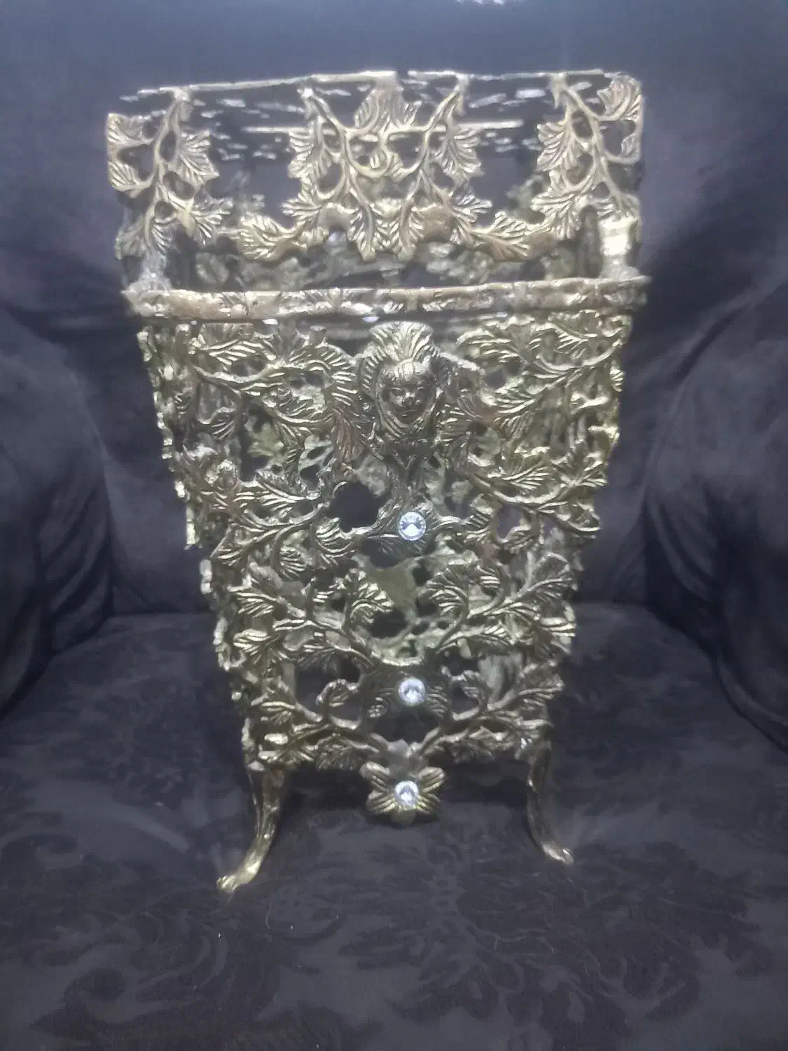 سطل آشغال و جای دستمال کاغذی  برنز|کلکسیون اشیاء عتیقه|پارس‌آباد, |دیوار