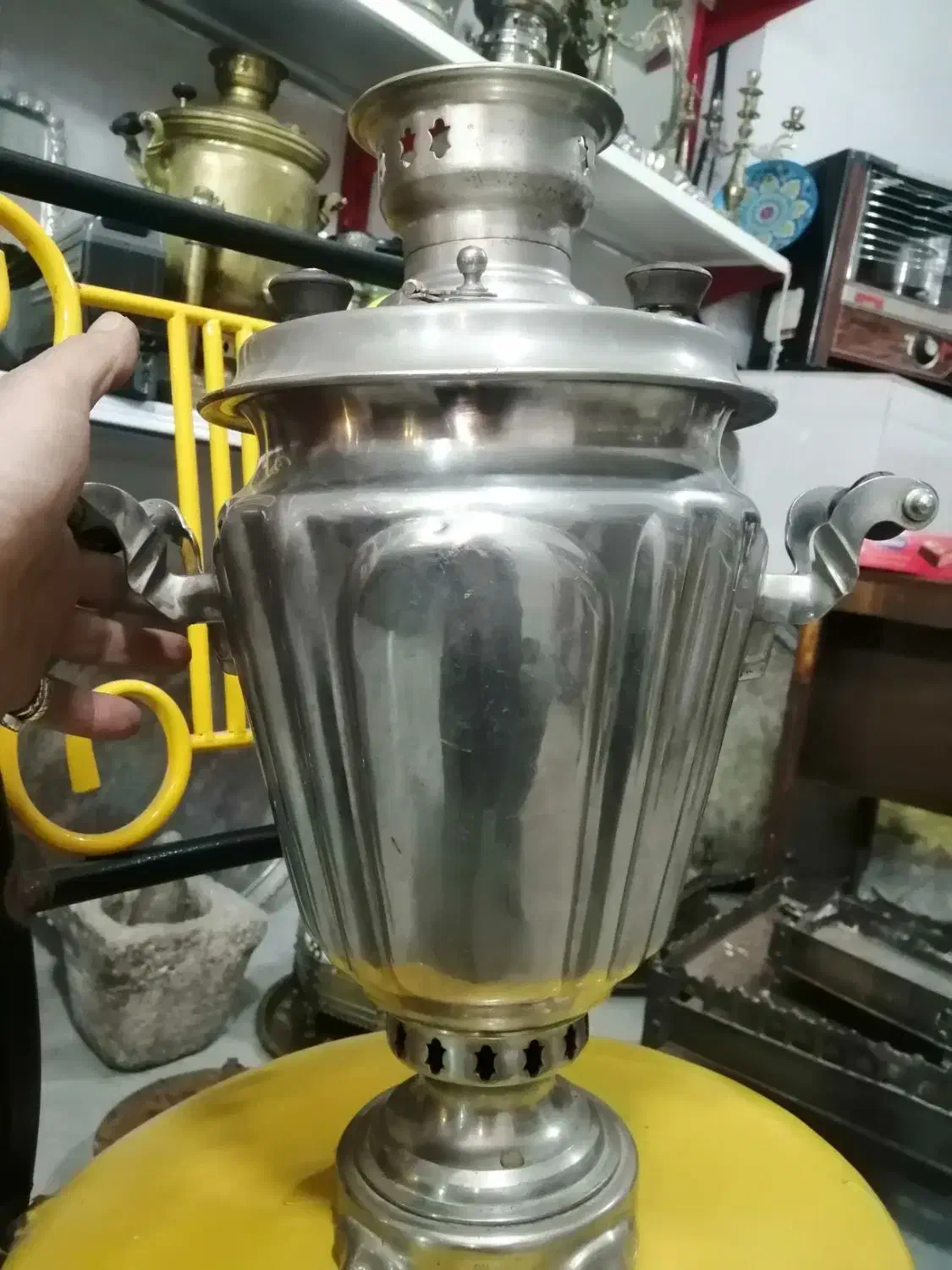 سماور روسی زغالی بکر آب کروم|سماور، چایساز، قهوهساز|نهاوند, |دیوار