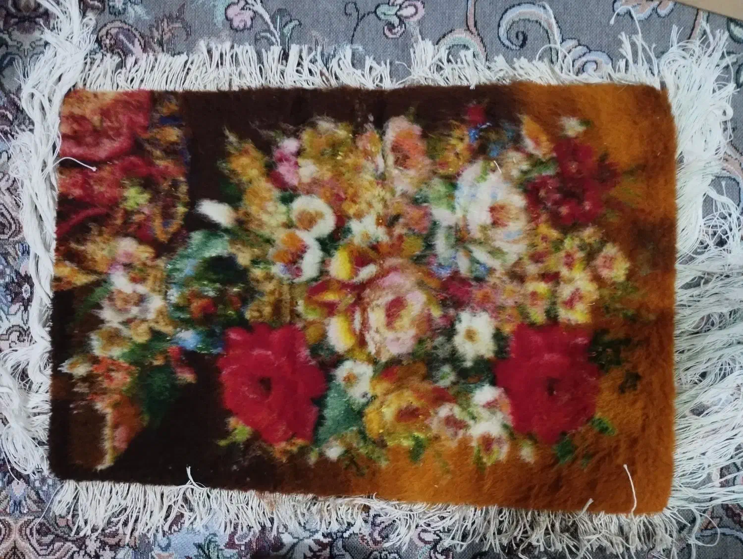 تابلو فرش دستباف طرح گل وگلدون ابعاد ۶۰ در ۴۰|تابلو فرش|نسیم‌شهر, |دیوار