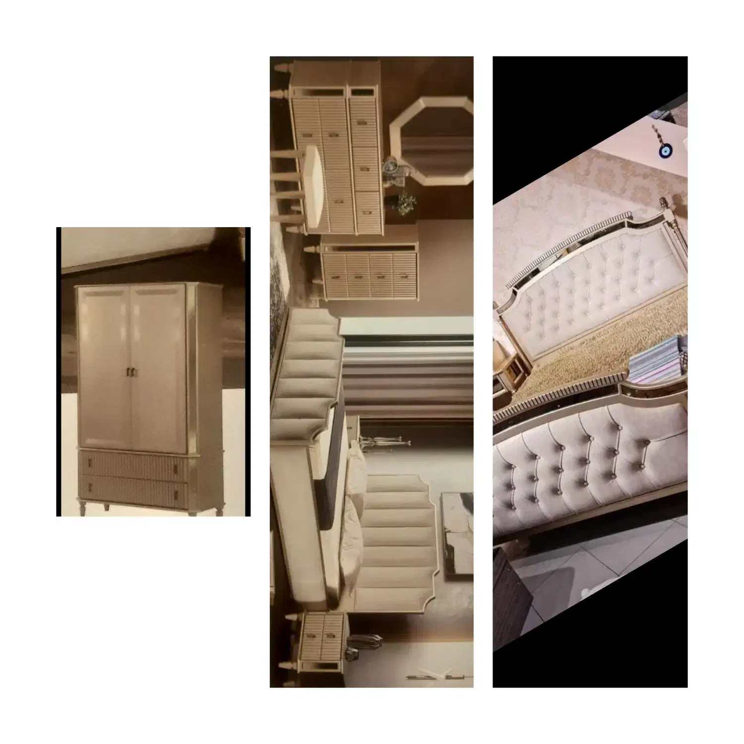 سرویس خواب ۲ نفره به همراه میز آرایش و کمد|تخت و سرویس خواب|شیراز, مبعث|دیوار