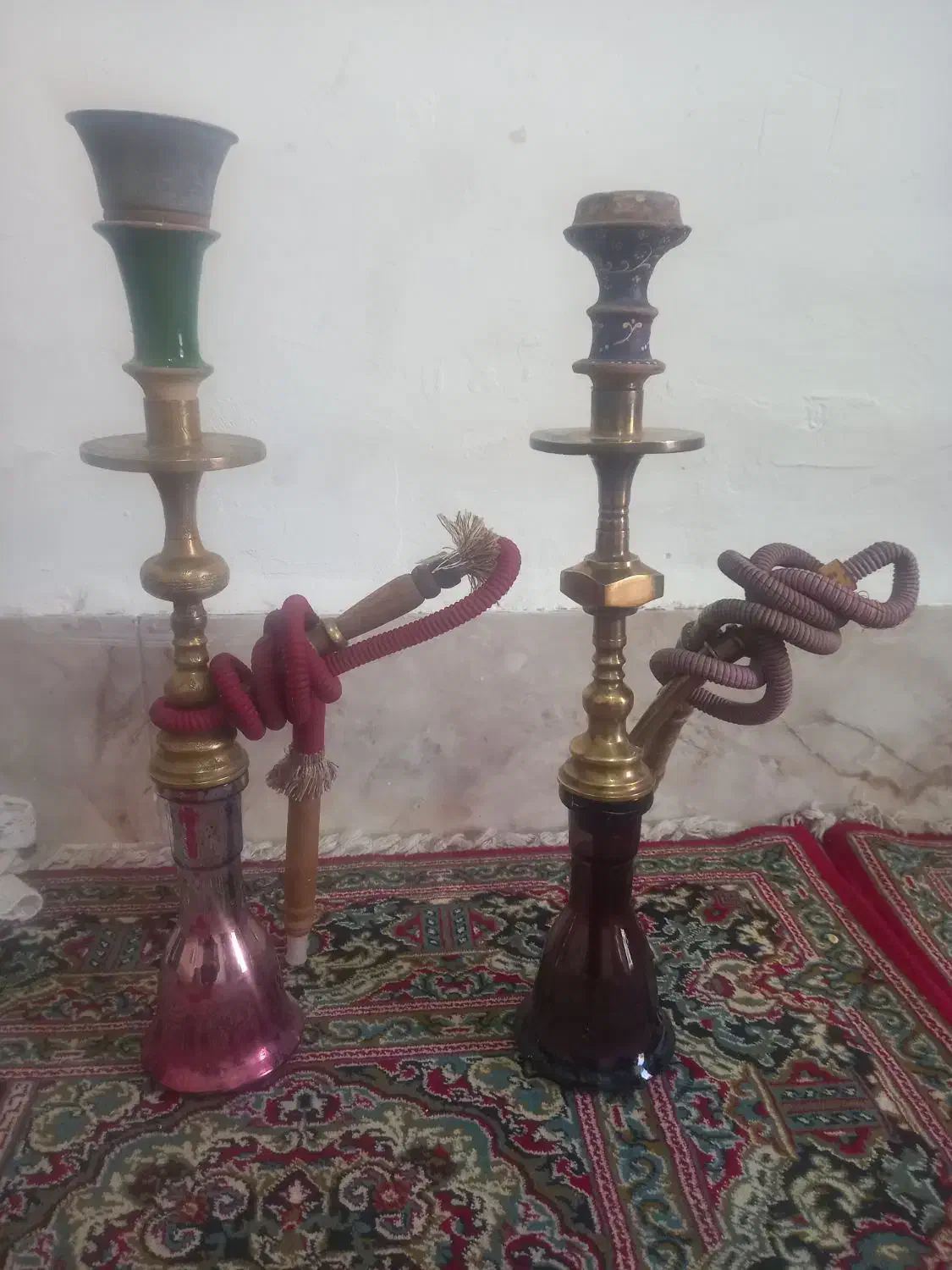 قلیون برنجی اصل|کلکسیون اشیاء عتیقه|قرچک, قشلاق جیتو|دیوار