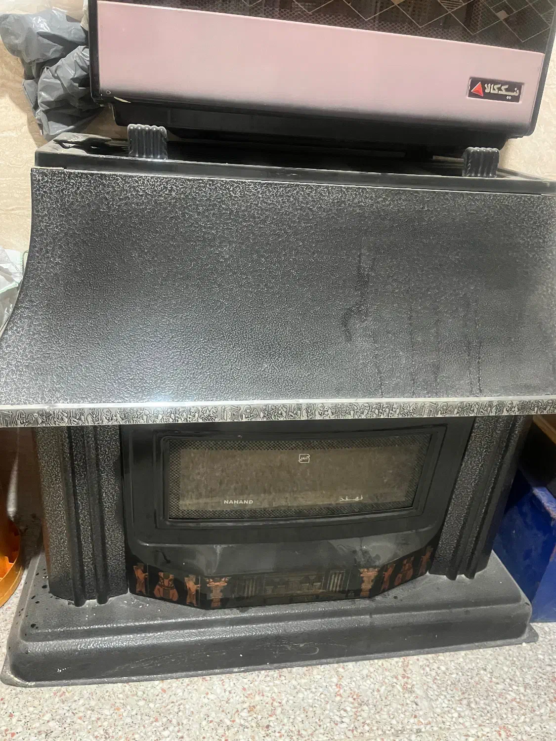 بخاری طرح شومینه|بخاری، هیتر، شومینه|هشتگرد, شهرک راه آهن|دیوار