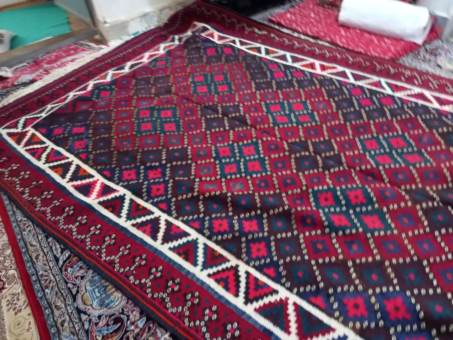 گلیم دستباف استفاده نشده|گلیم، جاجیم، گبه|جیرفت, |دیوار